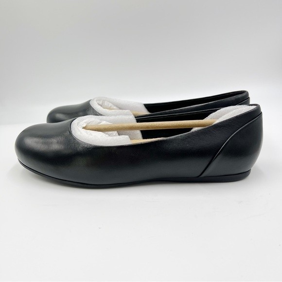 6.5W 6.5 WIDE WIDTH Softwalk Women's Sonoma Black Leather Ballet Flats Shoes NEW - Picture 7 of 15